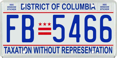 DC license plate FB5466