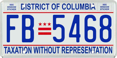 DC license plate FB5468