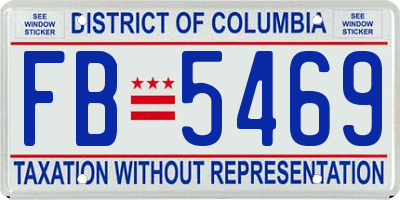 DC license plate FB5469