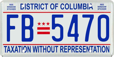 DC license plate FB5470