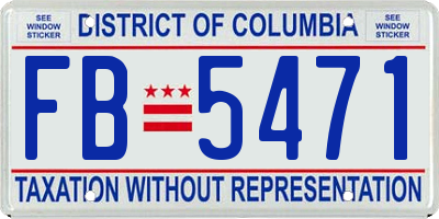 DC license plate FB5471