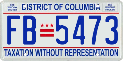 DC license plate FB5473