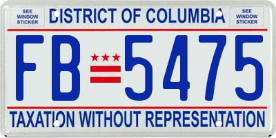 DC license plate FB5475