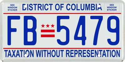 DC license plate FB5479