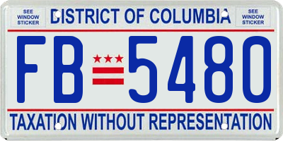 DC license plate FB5480