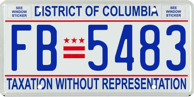 DC license plate FB5483