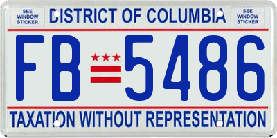 DC license plate FB5486