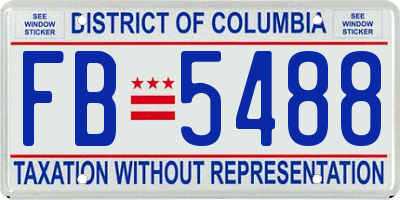 DC license plate FB5488