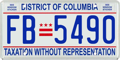 DC license plate FB5490