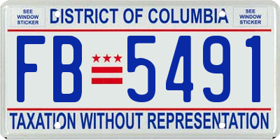 DC license plate FB5491