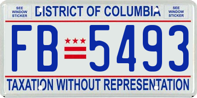 DC license plate FB5493