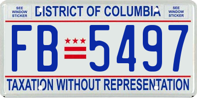 DC license plate FB5497