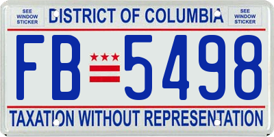 DC license plate FB5498