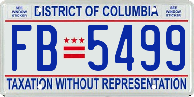 DC license plate FB5499