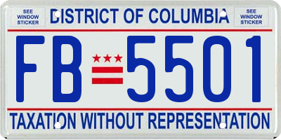 DC license plate FB5501