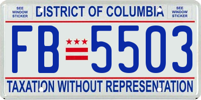 DC license plate FB5503