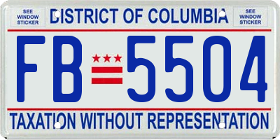 DC license plate FB5504