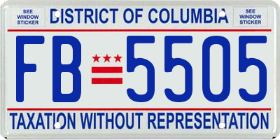 DC license plate FB5505