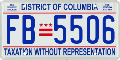 DC license plate FB5506