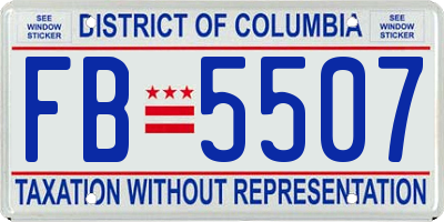 DC license plate FB5507