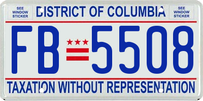 DC license plate FB5508