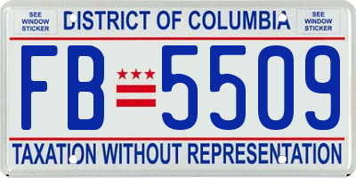 DC license plate FB5509