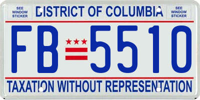 DC license plate FB5510