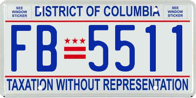 DC license plate FB5511