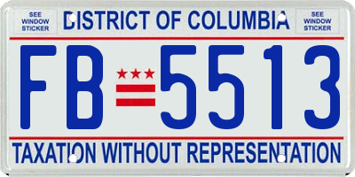 DC license plate FB5513