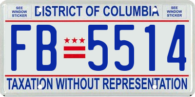 DC license plate FB5514