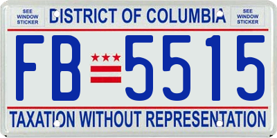 DC license plate FB5515