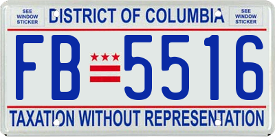 DC license plate FB5516