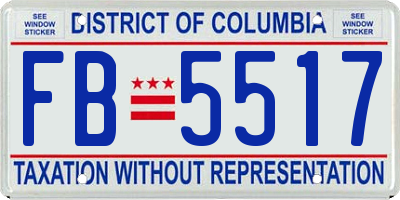 DC license plate FB5517