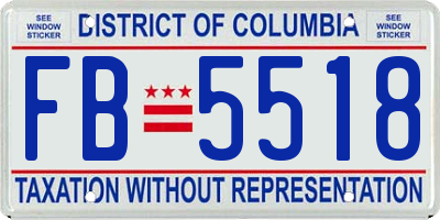 DC license plate FB5518