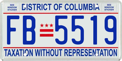 DC license plate FB5519