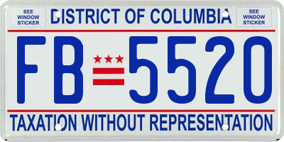 DC license plate FB5520