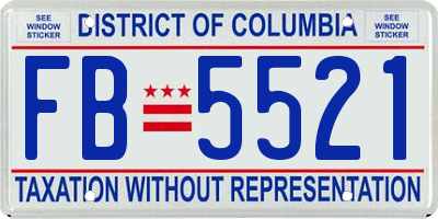 DC license plate FB5521