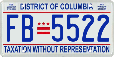 DC license plate FB5522