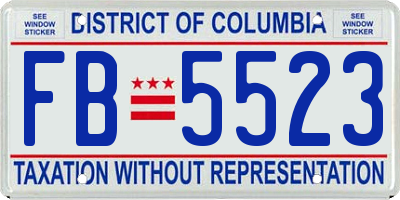 DC license plate FB5523