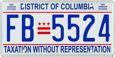 DC license plate FB5524