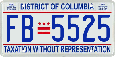 DC license plate FB5525