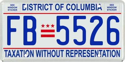 DC license plate FB5526