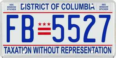 DC license plate FB5527