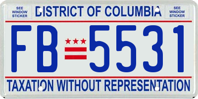 DC license plate FB5531