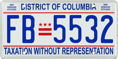 DC license plate FB5532