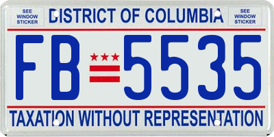 DC license plate FB5535