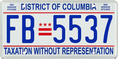 DC license plate FB5537