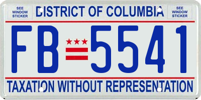 DC license plate FB5541