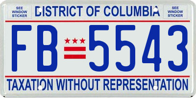 DC license plate FB5543