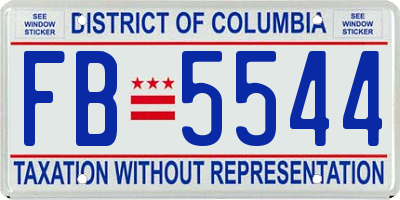 DC license plate FB5544